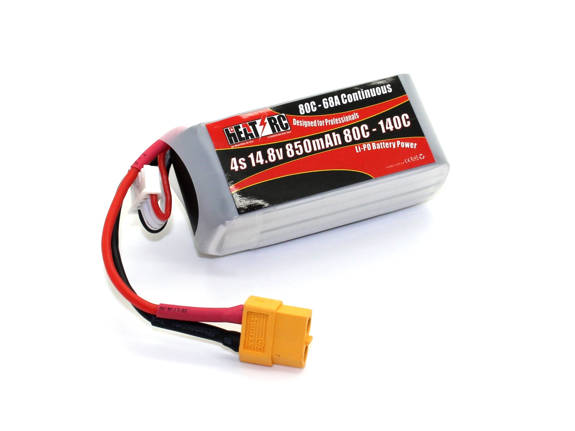 HEAT-RC, LiPo Akku 4S / 14.8V, 850mAh, 80C - XT60