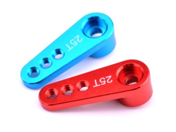 Servoarm Aus Aluminiumlegierung Für RC LKW – 25T, CNC-gefräst, Für WPL1627R – Rot/blau Wählbar