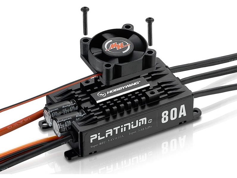 Hobbywing Platinum Regler 80A V4, 3-6S, BEC 7A – Bild 3
