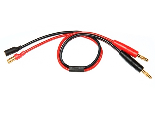 Ladekabel 5.5 mm Goldstecker auf Banana 4mm - 30cm - Polung beachten