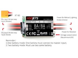 HSDJet UBEC - 3S-4S - 8A / 8A mit XT60-Stecker