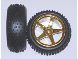 Räder mit Goldfelge zu Buggy 1:10 511432 FS-Cars, 2 Stück