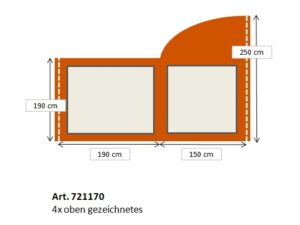Seitenwand-Set Moskito Antikpav. 3x4m 4-tlg Terra