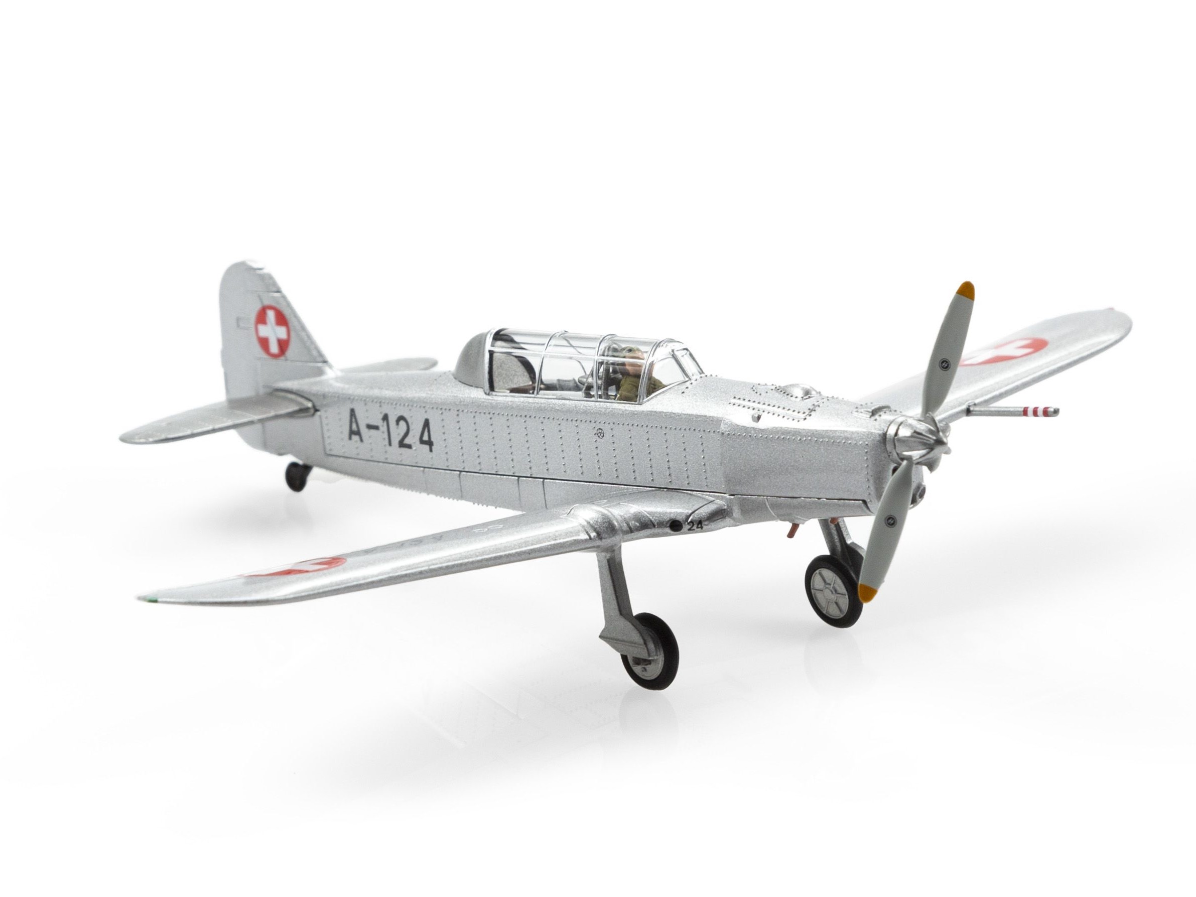DieCast Flugzeug - ACE Pilatus P-2-05 A-124 Silber / Aluminium (1963)