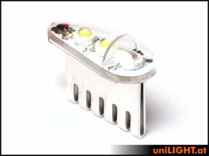 uniLIGHT 18mm DUAL Navigation + Blitzlicht, 16W - grün-weiss