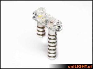 uniLIGHT 8mm DUAL Navigation + Blitzlicht, 10Wx2 - grün-weiss