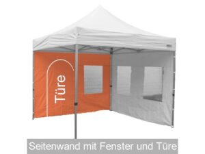 Seitenwand PRO / DELUXE 3m terra mit Fenster und Türe