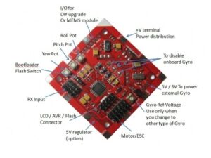 Multicopter controller KK plus v5.5 d+ Controllerboard 4 Kabel, Piezzo