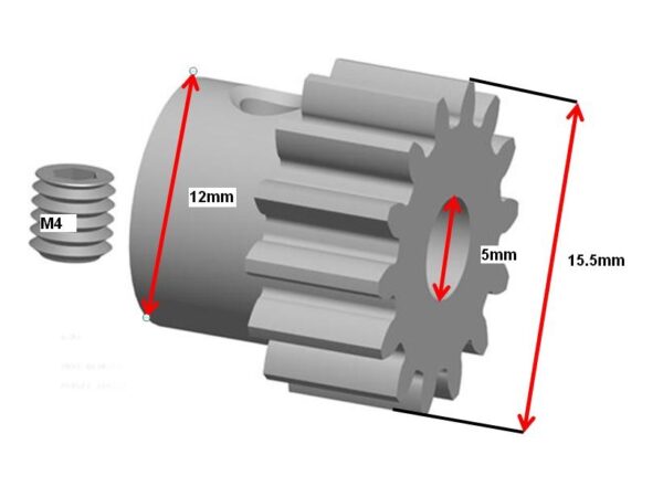 Motor Gear 14T, 185225 zu NR 8Be von Nutech