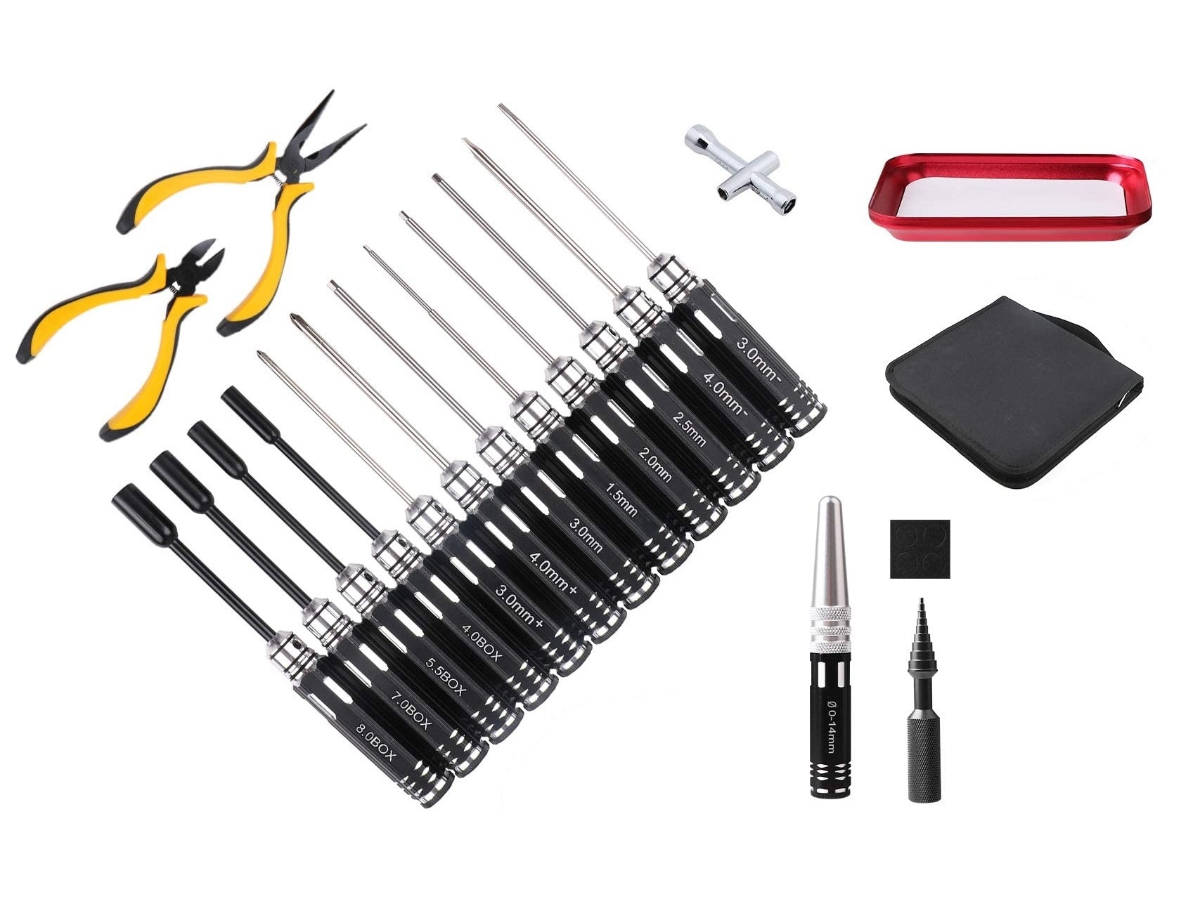 Werkzeugset Modellbau 18-in-1, mit Zangen, Schraubenzieher, usw