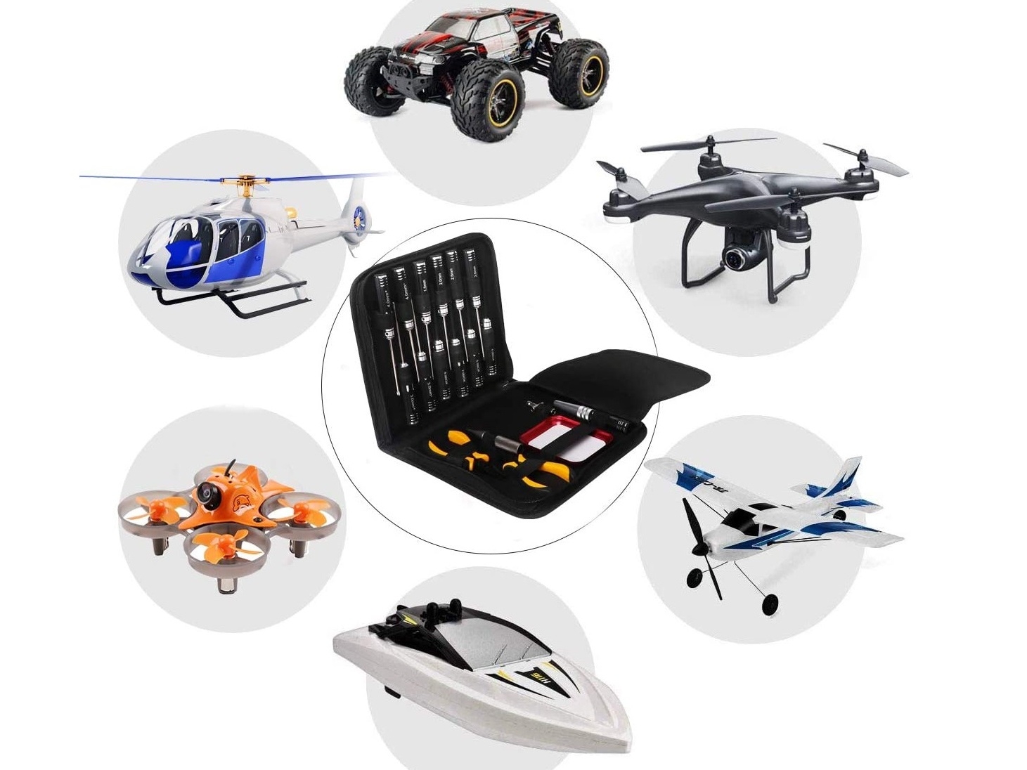 Werkzeugset Modellbau 18-in-1, mit Zangen, Schraubenzieher, usw – Bild 3