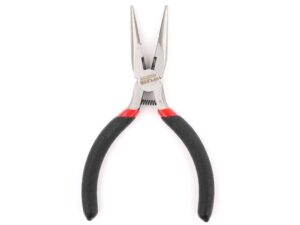 Spitzzange mit Knipser / Flachrundzange, gerade - 12.5cm