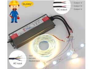 Netzteil 230V AC 24V DC, 12.5A,  300W IP67, für LED-Streifen und andere 24V Verbraucher