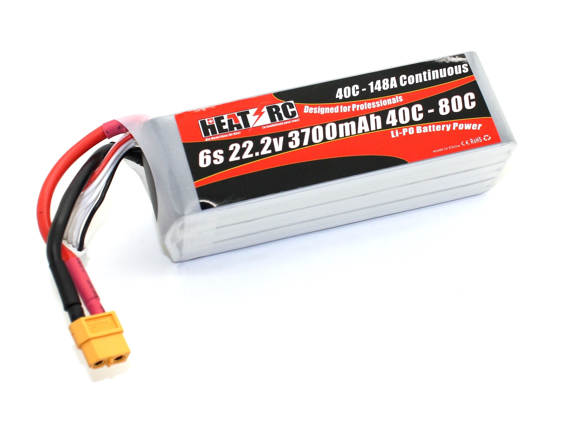 HEAT-RC, LiPo Akku 6S / 22.2V, 3700mAh 40C-80C - XT60