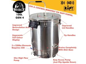 Kegland - BrewZilla 100 L Gen 4 Braukessel - Wifi / RAPT