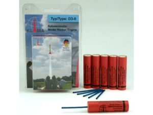 Motor / Treibsatz D3-0 im 6er Set für Raketenglider und Raketenautos -  inkl. Zündschnüre
