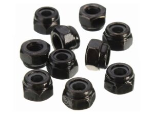 Stoppmutter / Sechskantmuttern - M3 schwarz Hexagon aus Edelstahl im 10er-Set