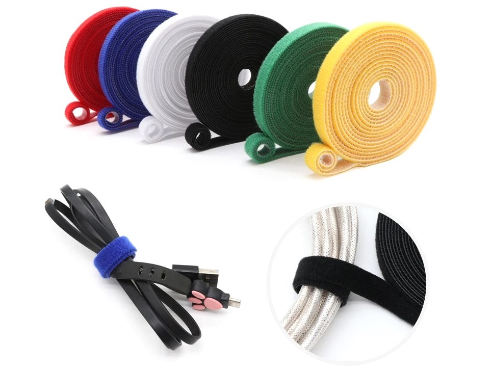 Klettband / Velcro 10mm - gelb, doppelseitig - Rolle 5 Meter – Bild 2