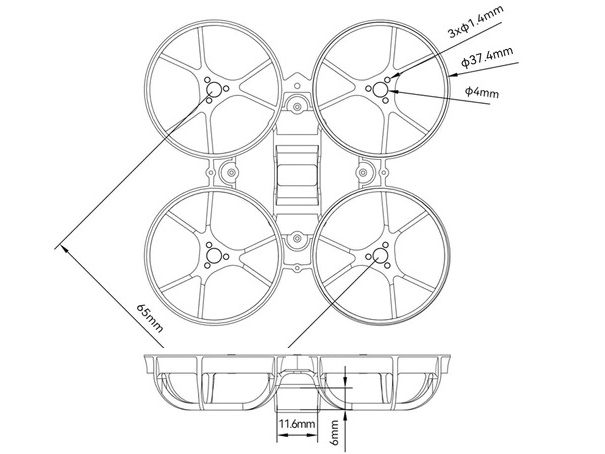 BetaFPV Meteor65 Pro Micro Brushless Whoop Frame Blue – Bild 2