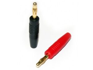 Bananastecker Goldkontakt mit Silikonhülse 4mm, 30cm Kabel 16AWG