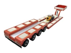 Tieflader Gooseneck / Schwanenhals, 4-Achs-Auflieger - in blau, Tamiya 1/14