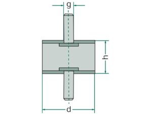 Gummipuffer / Silentblock M4 - 10x10 mit 2 Bolzen 4er Set