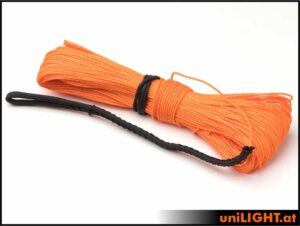 uniLIGHT Windenseil 0.8mm, 82daN Reisskraft, ORANGE, 30m, einseitig vernäht