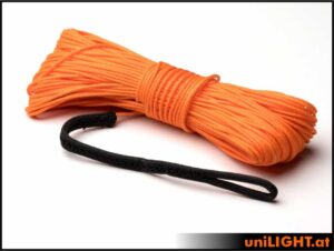uniLIGHT Windenseil 1.0mm, 160daN Reisskraft, ORANGE, 30m, einseitig vernäht