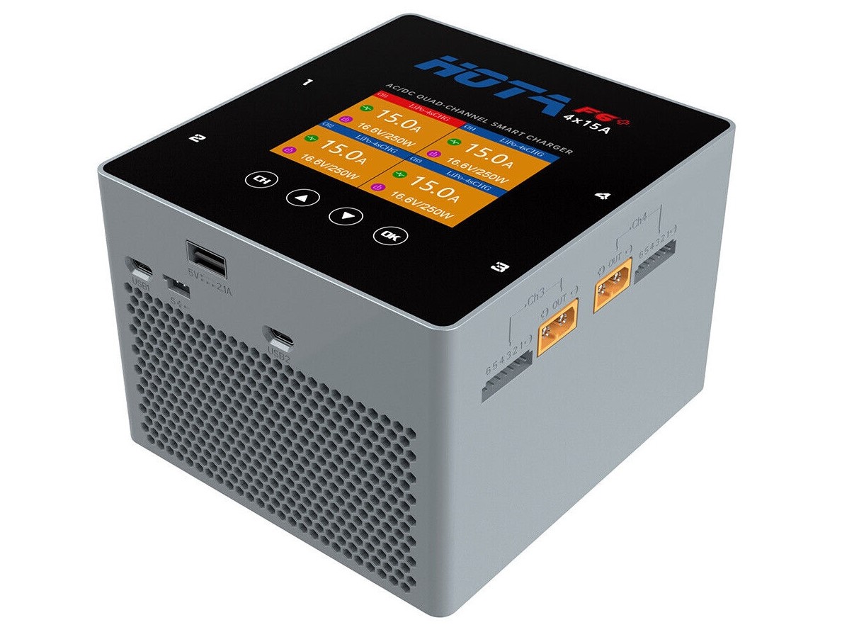 HOTA F6+ AC Charger Ladegerät - 4-Kanal - 4x 250W - 15A