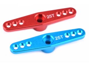 Alu Servoarm Servohebel, doppelt 42mm, 25T Servos wie Futaba / Savöx - rot