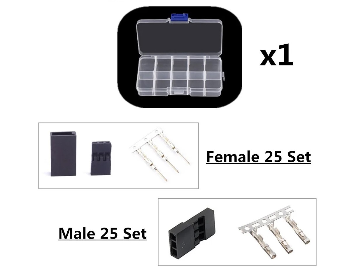Futaba / JR Servo Stecker - Buchse - 25er Box