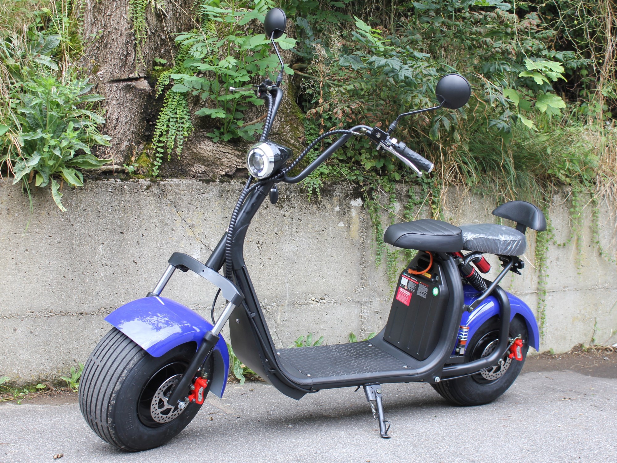 Citycoco Elektro Trotti FAT-BOY 500 Watt - 25km/h - blau 2-Plätzer