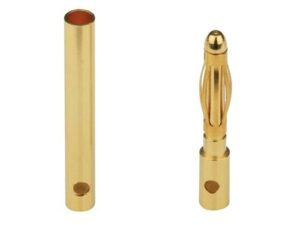 Goldkontaktstecker / Goldstecker und Buchse - 2.0mm - 1 Paar