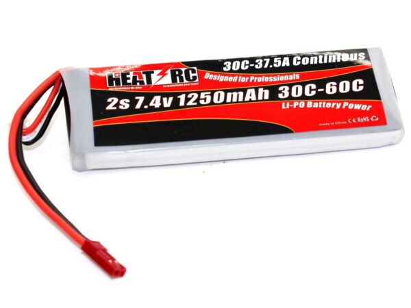 HEAT-RC, LiPo Akku 2S / 7.4V 1250mAh 30C - JST