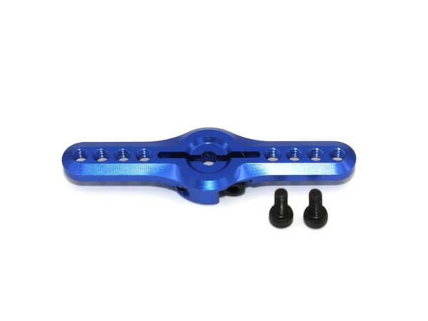 Alu Servoarm / Servohebel 25mm, 25T doppelseitig Servos wie Futaba / Savöx - blau