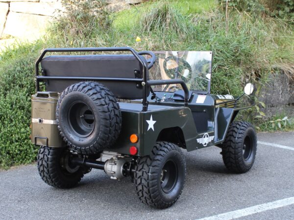 Kinder Willys-Jeep, 125ccm Benzinmotor, 3 Vor- und 1 Rückwärtsgang – Bild 3