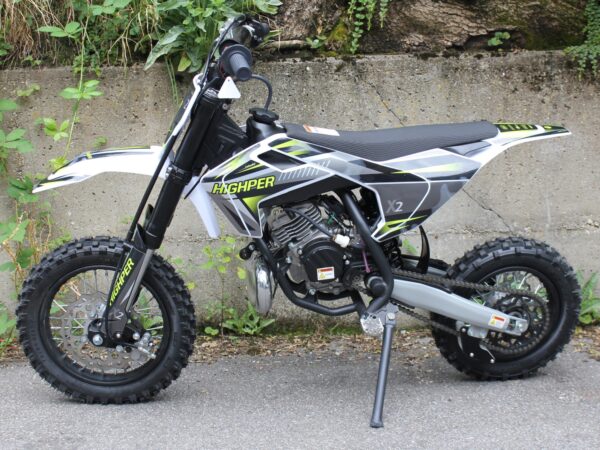 Betriebsbereit Midi Motocross Bike - Dirt Bike - NRG50 V2 - 50ccm 2-Takt - grün / blau – Bild 2