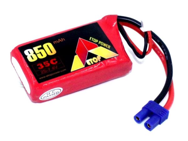 LiPo Akku 2S / 7.4V, 850mAh 35C - EC2 ETOP