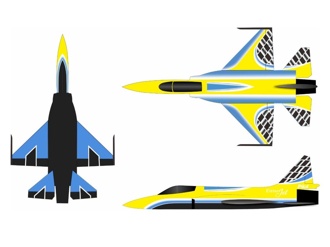 Elster Jet 2.7m FC1 - 3D-Turbinen Jet, Spw 1662mm, ARF-Set mit EZFW, Pilot-RC