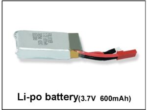 LiPo 3.7V 600mAh HM-V120D02S-Z-24 mit JST und Flachstecker