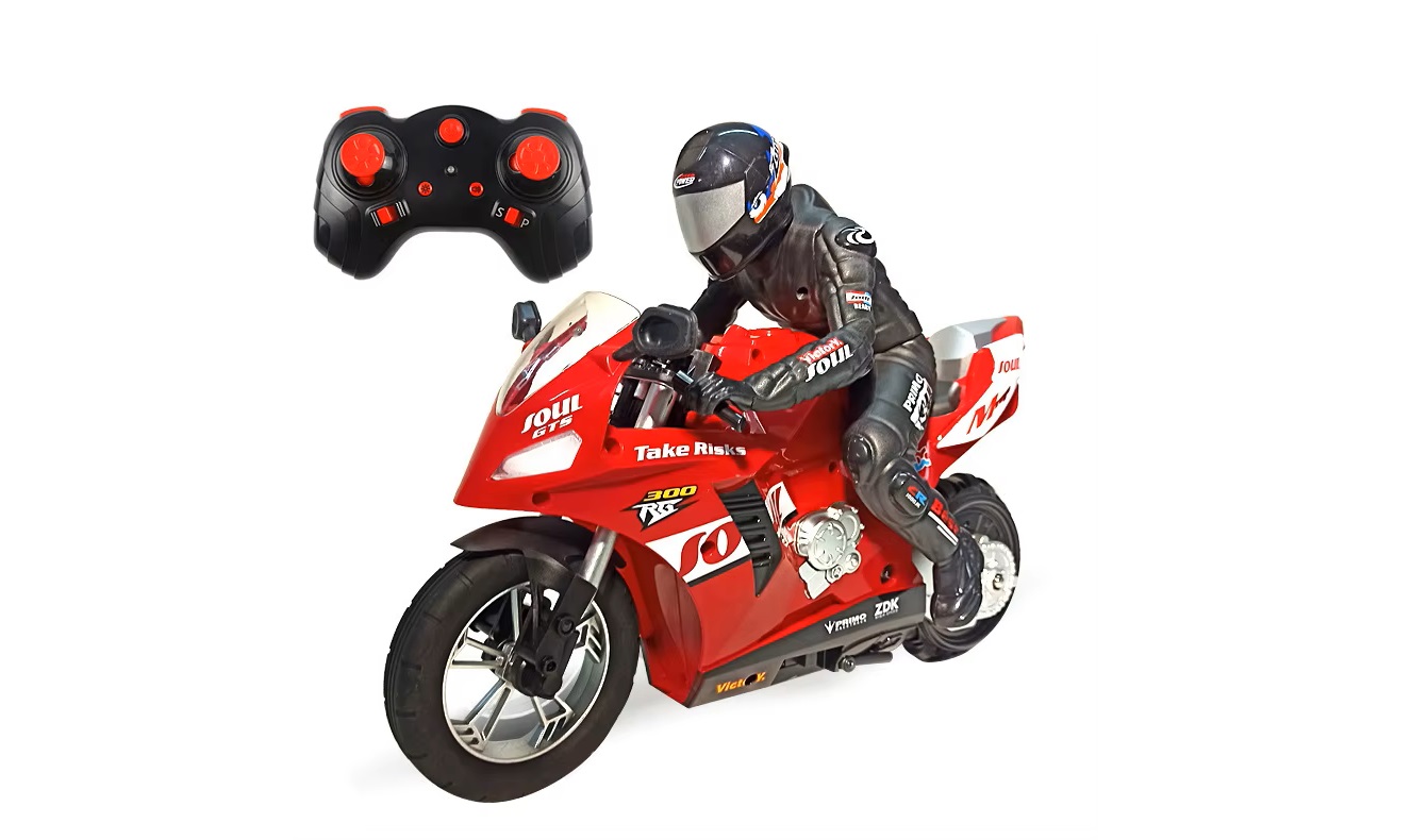 RC Motorrad Stunt Bike ROT 1:6 RTR mit Akku und Fernbedienung – Bild 4