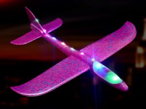 Wurfgleiter / Segler - LED Timmy - Spw 480mm aus EPP - in Rosa