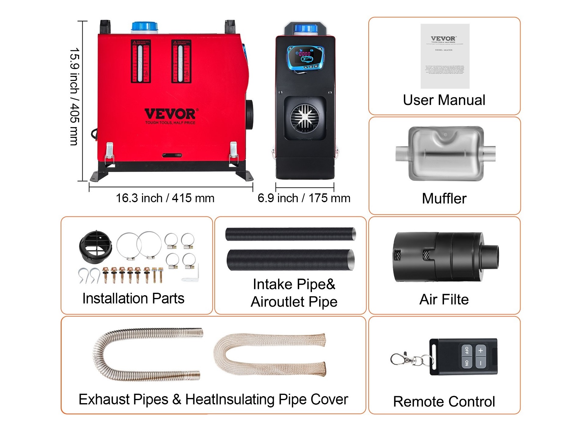 VEVOR Luft Dieselheizung Standheizung 8kw 12V – Bild 5