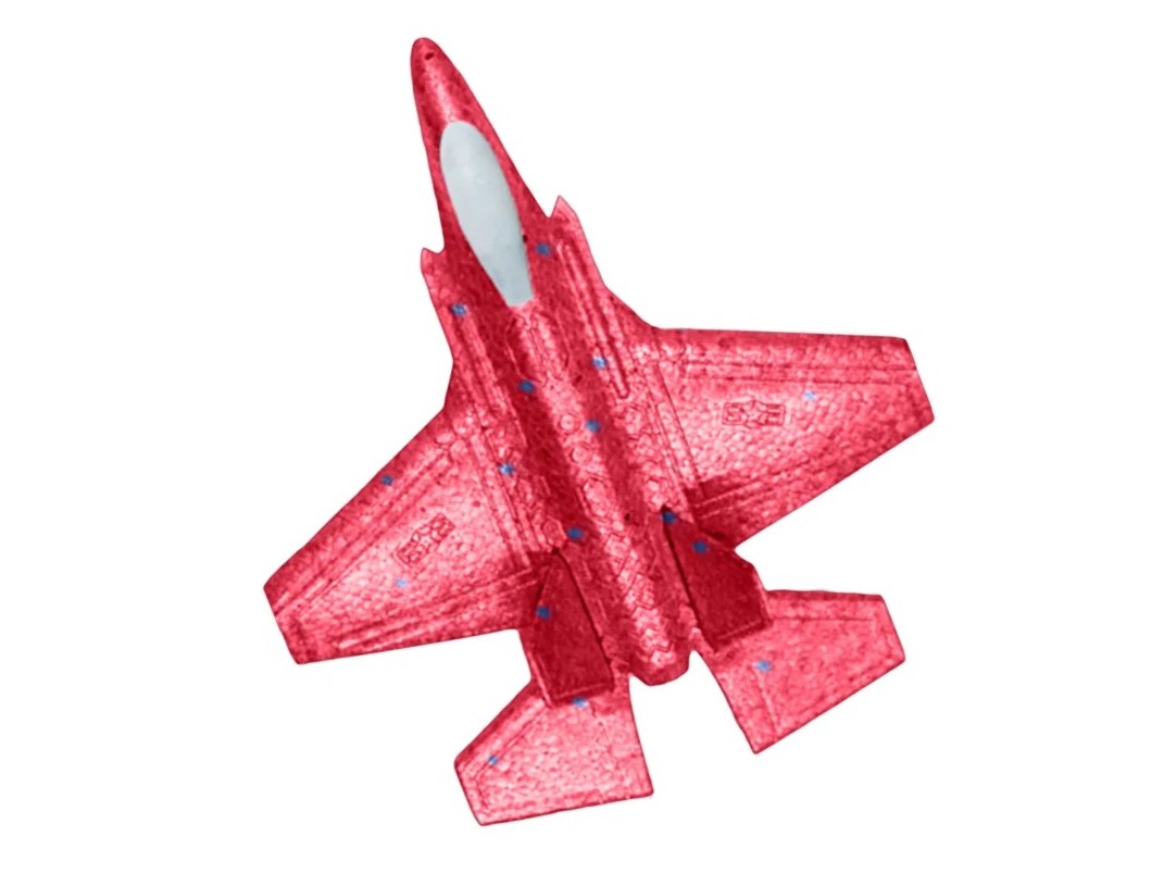 LED Wurfgleiter X35 - rot - Spannweite 230mm mit Schlitten für Katapult – Bild 2