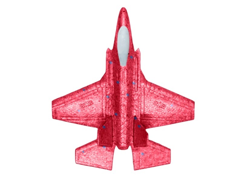 LED Wurfgleiter X35 - rot - Spannweite 230mm mit Schlitten für Katapult – Bild 3