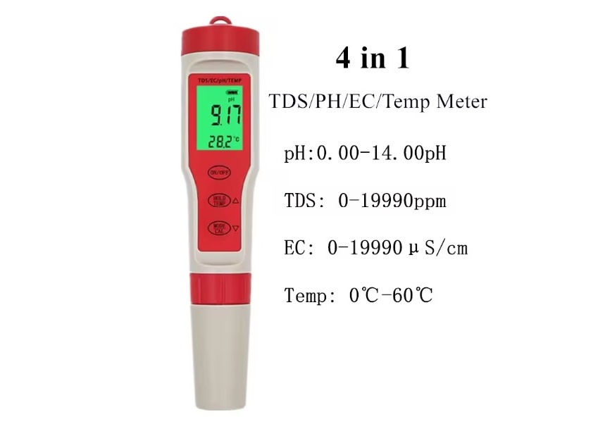 4-in-1 Messgerät PH / EC / TDS / Temperatur digital