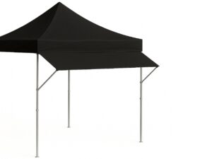 Vordach 4.5m - Regenschutz & Sonnenschutz - HEBU-Tent Faltzelt PRO schwarz