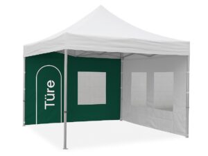 Seitenwand PRO / DELUXE 3m grün mit Fenster und Türe