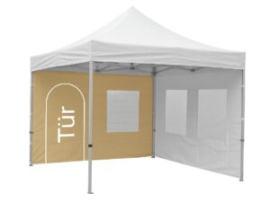 Seitenwand PRO / DELUXE 3m sand mit Fenster und Türe