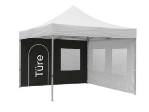 Seitenwand PRO / DELUXE 3m schwarz mit Fenster und Türe